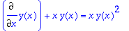 Diff(y(x),x)+x*y(x) = x*y(x)^2