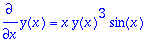 diff(y(x),x) = x*y(x)^3*sin(x)