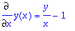 Diff(y(x),x) = y/x-1