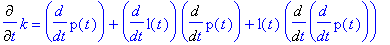 Diff(k,t) = diff(p(t),t)+diff(l(t),t)*Diff(p(t),t)+l(t)*Diff(diff(p(t),t),t)