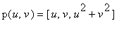 p(u,v) = [u, v, u^2+v^2]