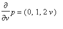 Diff(p,v) = (0, 1, 2*v)