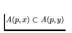 $A(p,x) \subset A(p,y)$